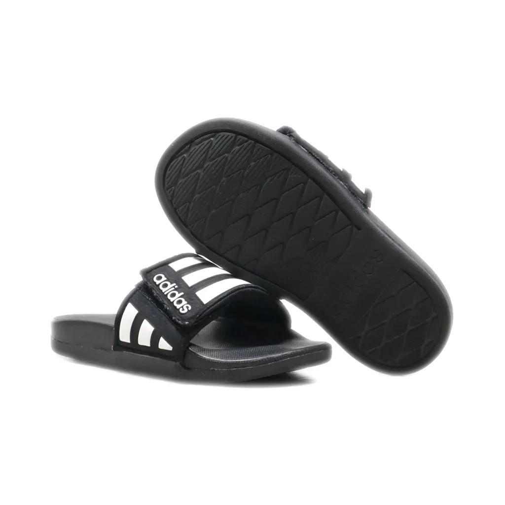 Adidas Adilette Flat Sandals Leather Black Colour For Kids