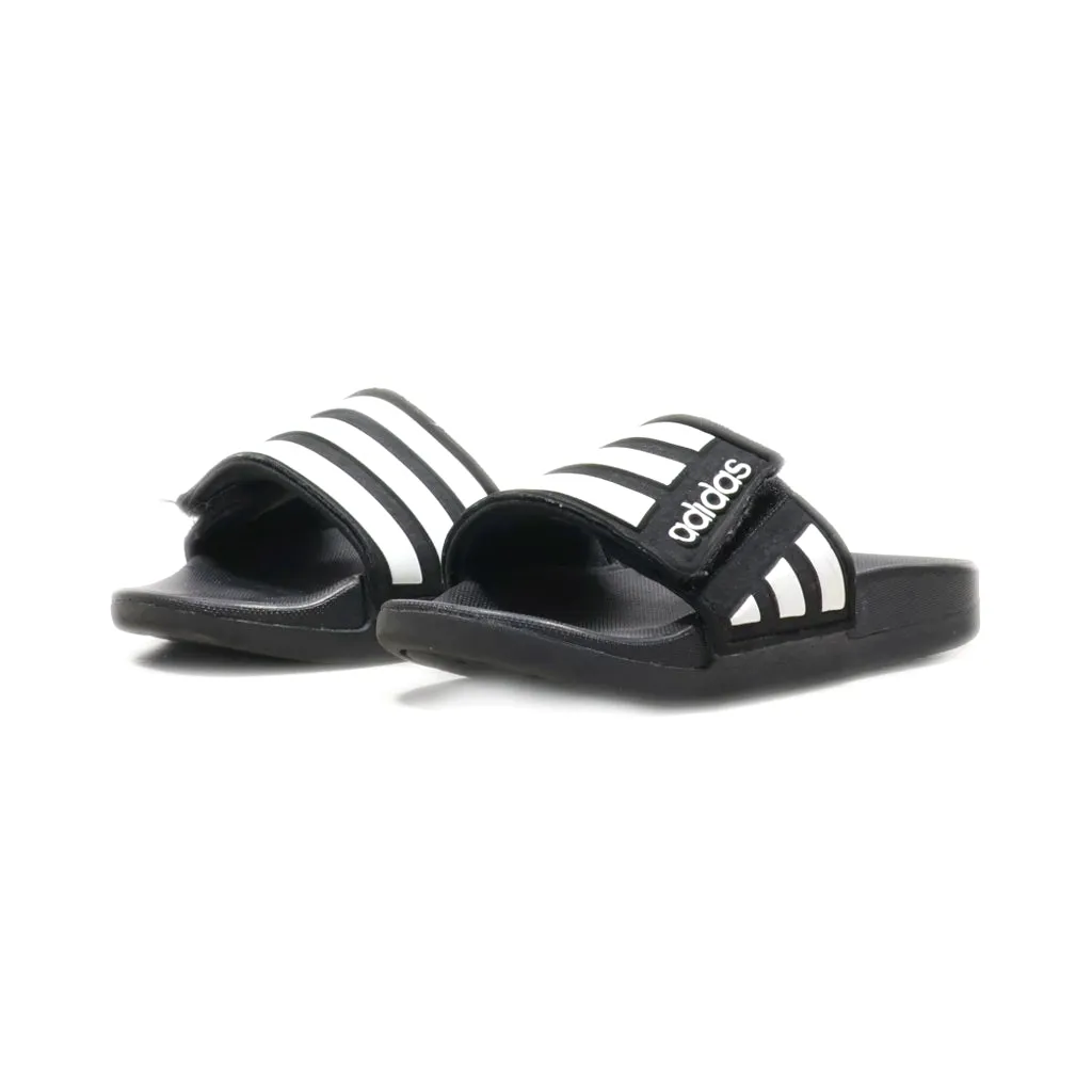 Adidas Adilette Flat Sandals Leather Black Colour For Kids