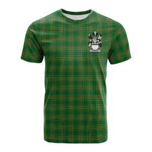 Burton Irish Clan Tartan Cotton T-shirt with Coat of Arms