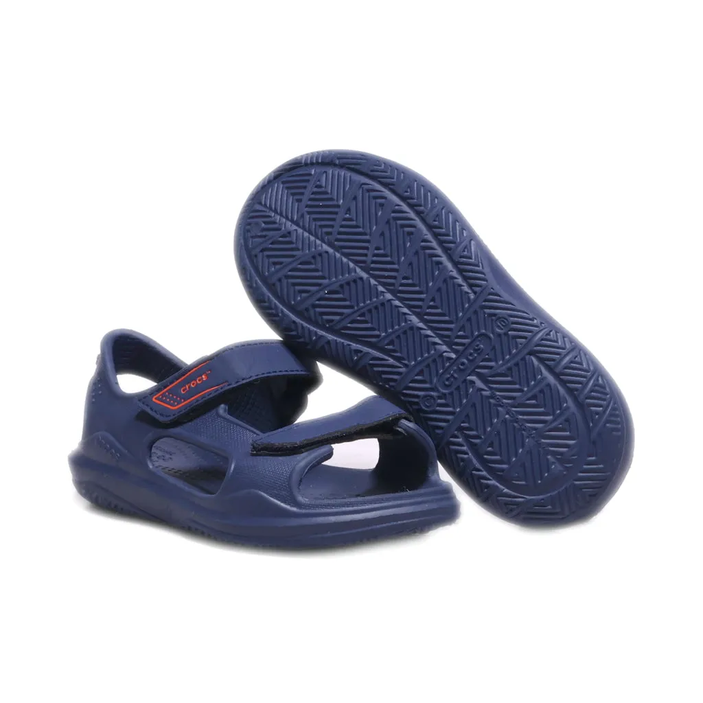 Crocs Swiftwater Expedition Flat Sandals Rubber Blue Colour For Kids