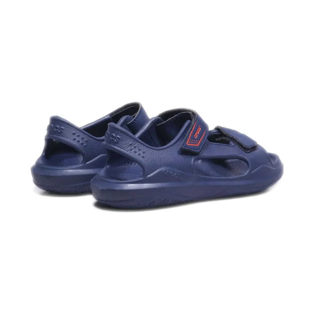 Crocs Swiftwater Expedition Flat Sandals Rubber Blue Colour For Kids