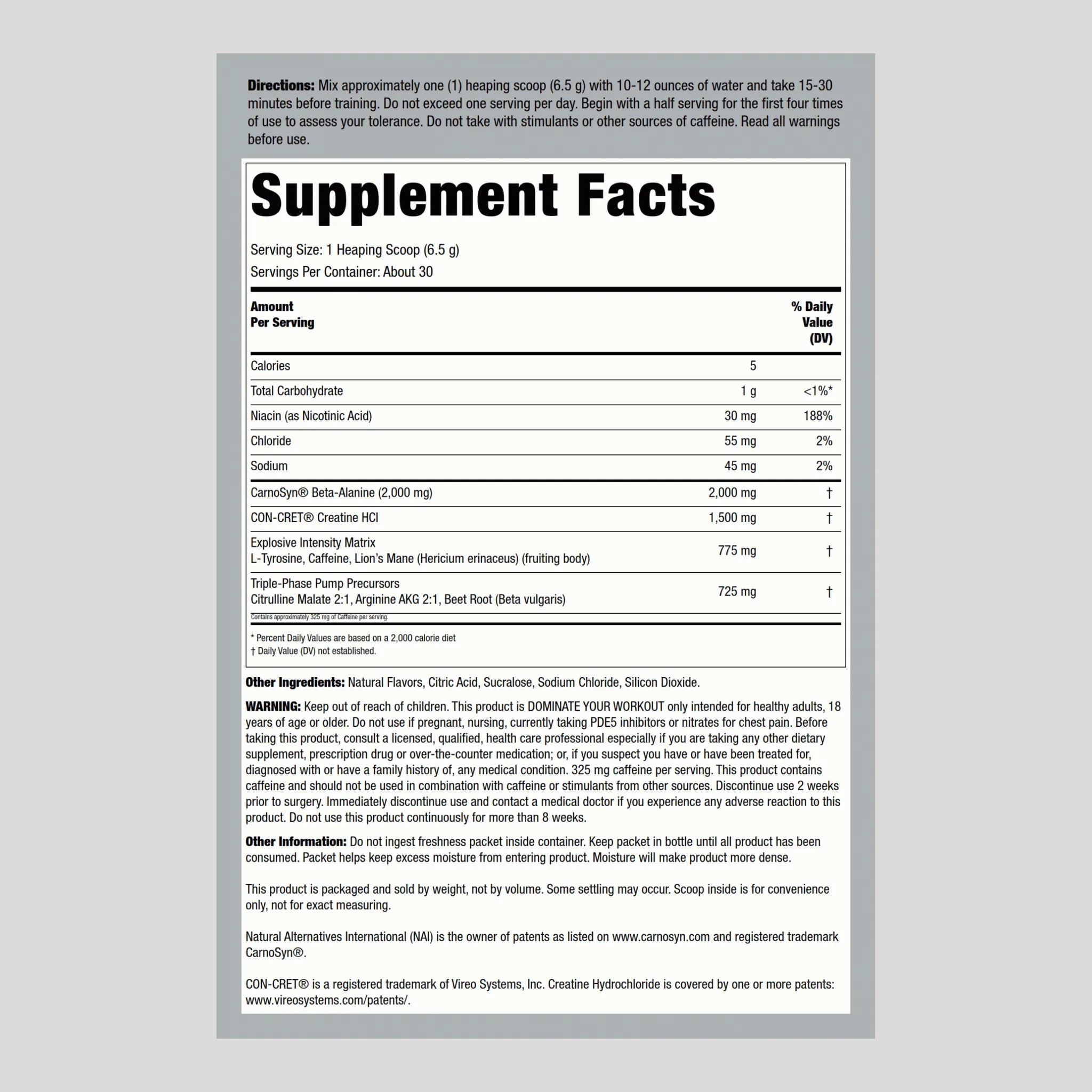 Delta Force Pre-Workout Concentrate Powder (Knockout Fruit Punch), 6.87 oz (195 g) Bottle