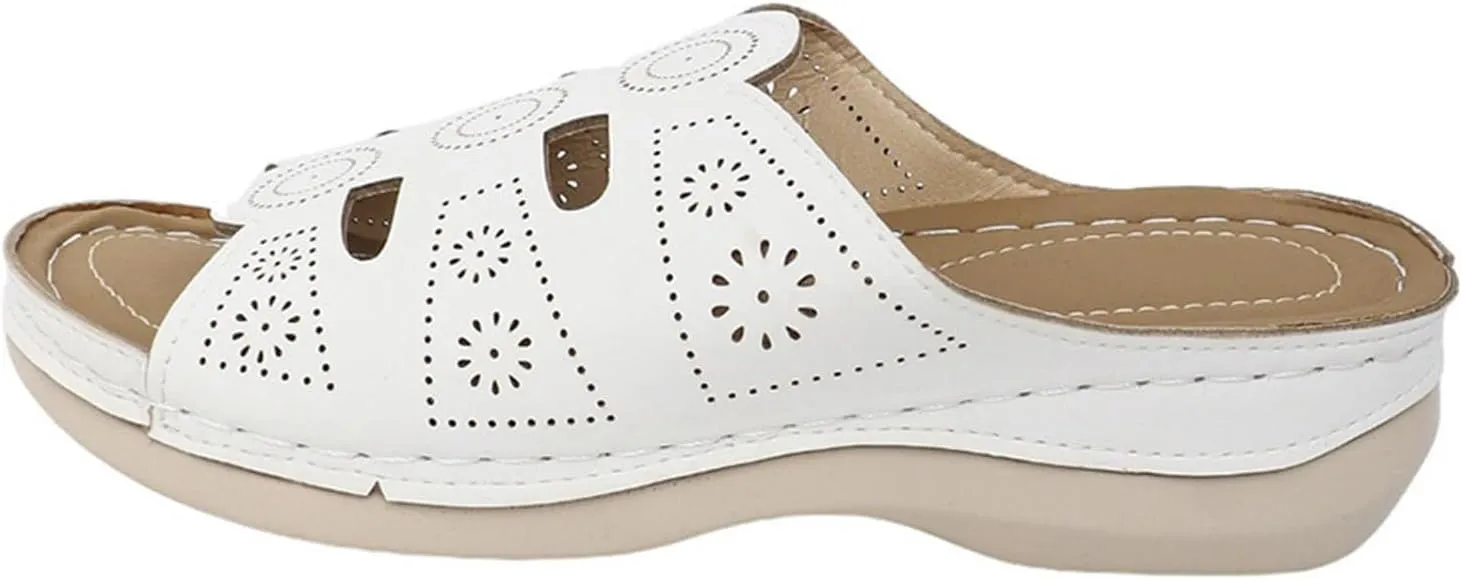 Elegant Sandals for Women Hollow Out Arch Support Wedge Sandals Open Toe Comfortable Platform Summer Slides