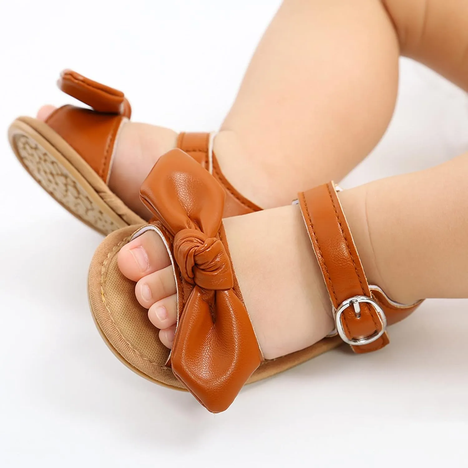Girl Sandals Size 13 Bowknot Prewalker Walkers 0-18M First Kids Sandals Barefoot Non-Slip Bots Flip Flops