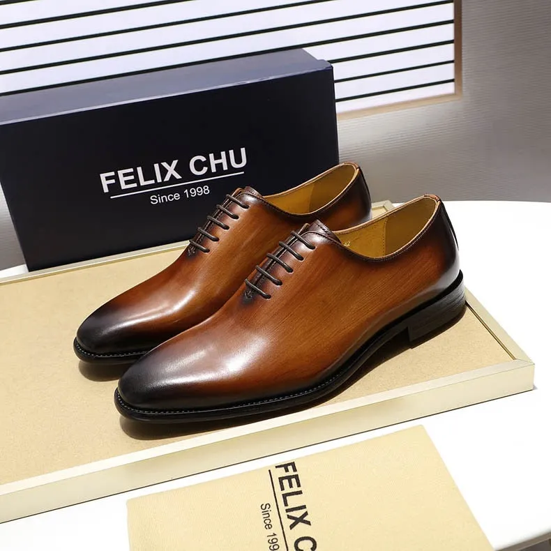Hnzxzm Men's Real Calf Leather Wholecut Oxfords Classic Dress Shoes Brand Soft Handmade Office Business Formal Shoes for Men