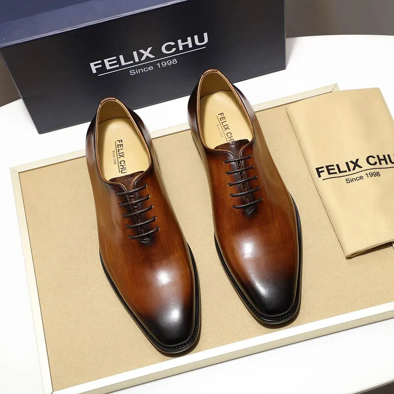Hnzxzm Men's Real Calf Leather Wholecut Oxfords Classic Dress Shoes Brand Soft Handmade Office Business Formal Shoes for Men