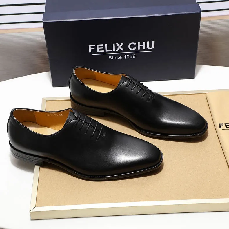 Hnzxzm Men's Real Calf Leather Wholecut Oxfords Classic Dress Shoes Brand Soft Handmade Office Business Formal Shoes for Men