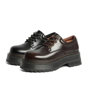 Hnzxzm Women Shoes Autumn Round Toe Black Flat Loafers with Leather Casual Female Sneakers Ladies Footwear Oxfords Clogs Platform Shoes