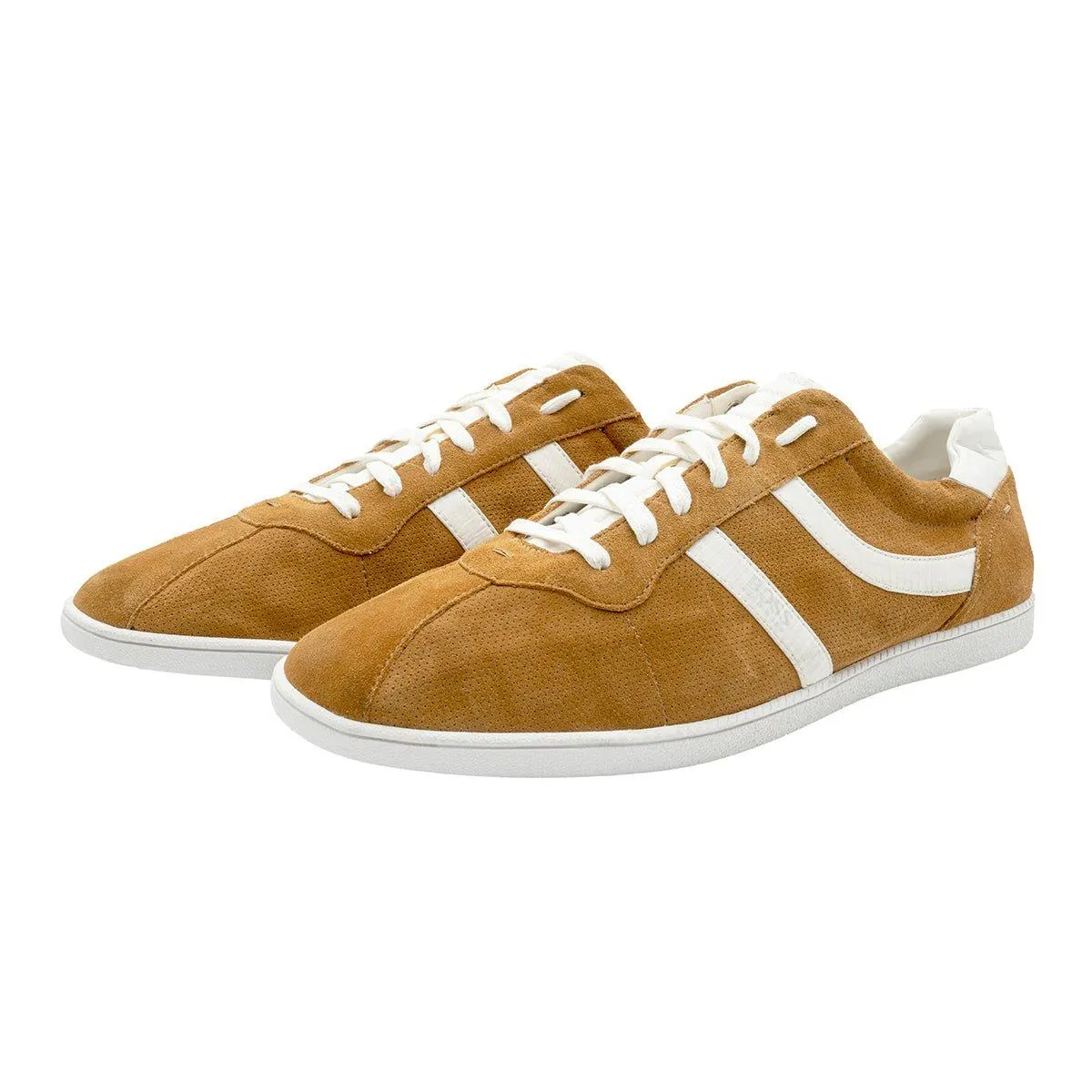 Hugo Boss Rumba Sneakers Sport Shoes Suede Yellow Colour For Men