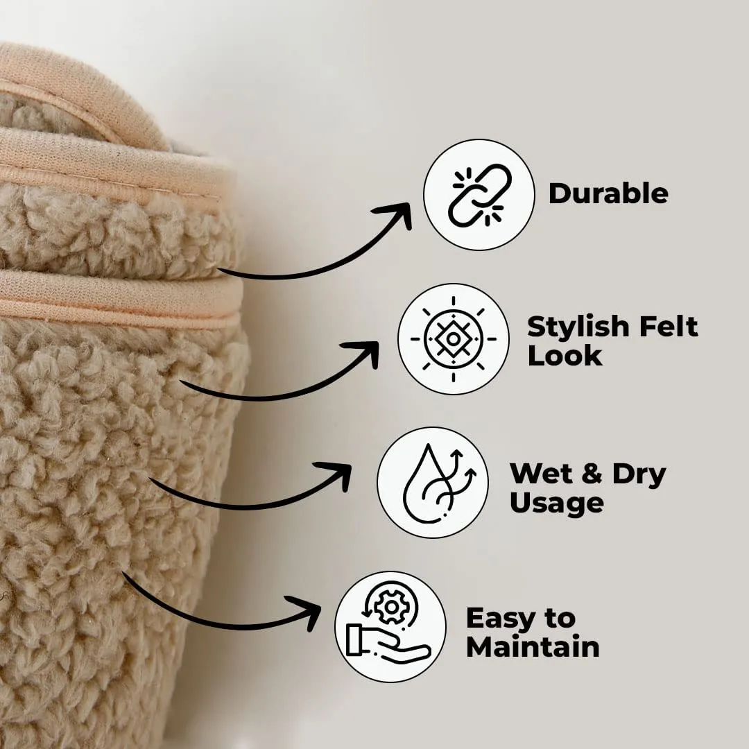 Kuber Industries Floor |Stylish Door Mat|Durable & Easy to Maintain|Multi-Utility Floor for Living Room,Bedroom,Bathroom,Kitchen,Entrances|40 x 60 cm, Khaki, Pack of 2