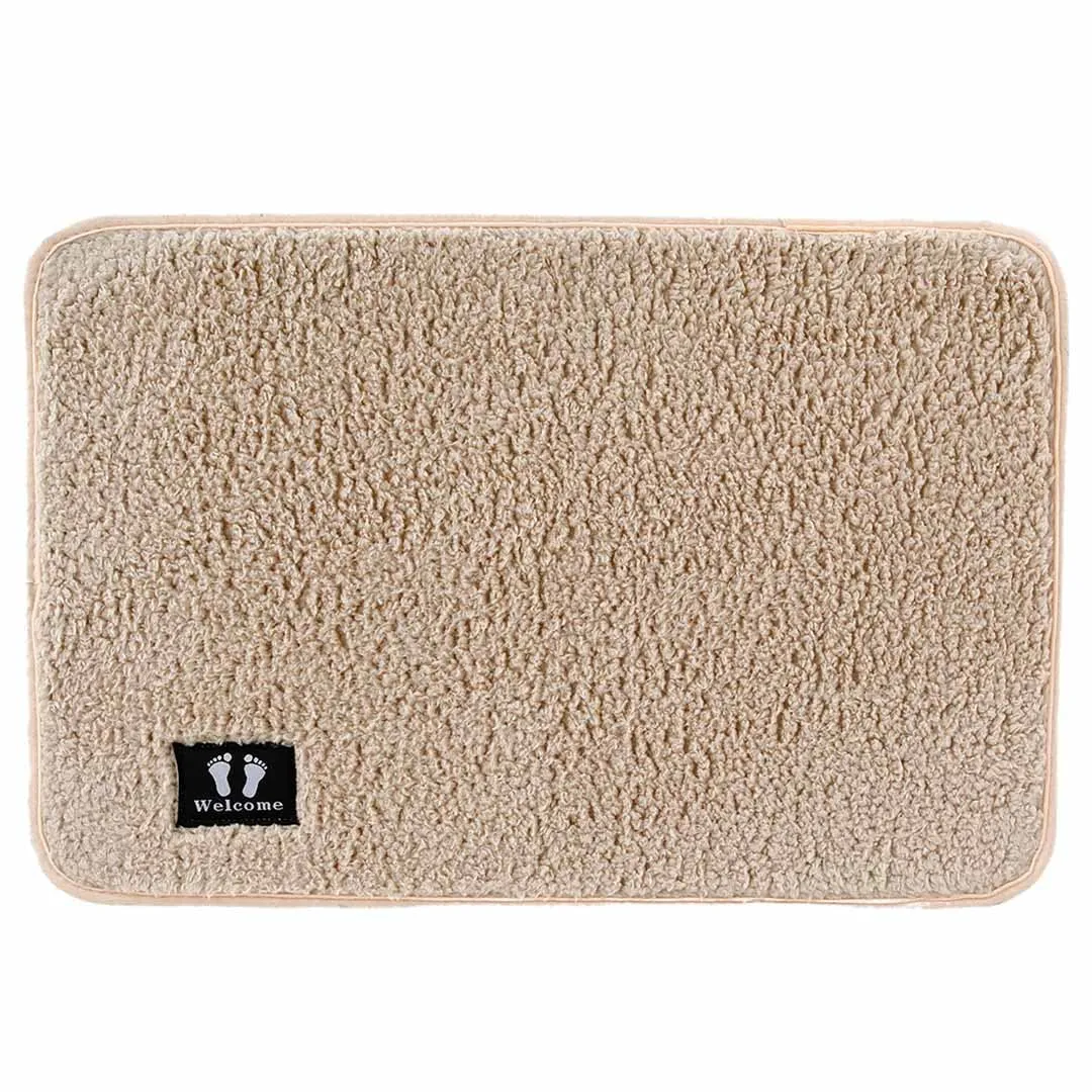 Kuber Industries Floor |Stylish Door Mat|Durable & Easy to Maintain|Multi-Utility Floor for Living Room,Bedroom,Bathroom,Kitchen,Entrances|40 x 60 cm, Khaki, Pack of 2