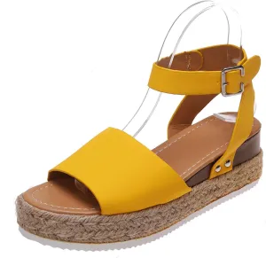 Ladmiple Wedge Sandals for Women Dressy 2023 Comfy Slip On Sandal Summer Casual Beach Shoes Open Toe Espadrille Platform