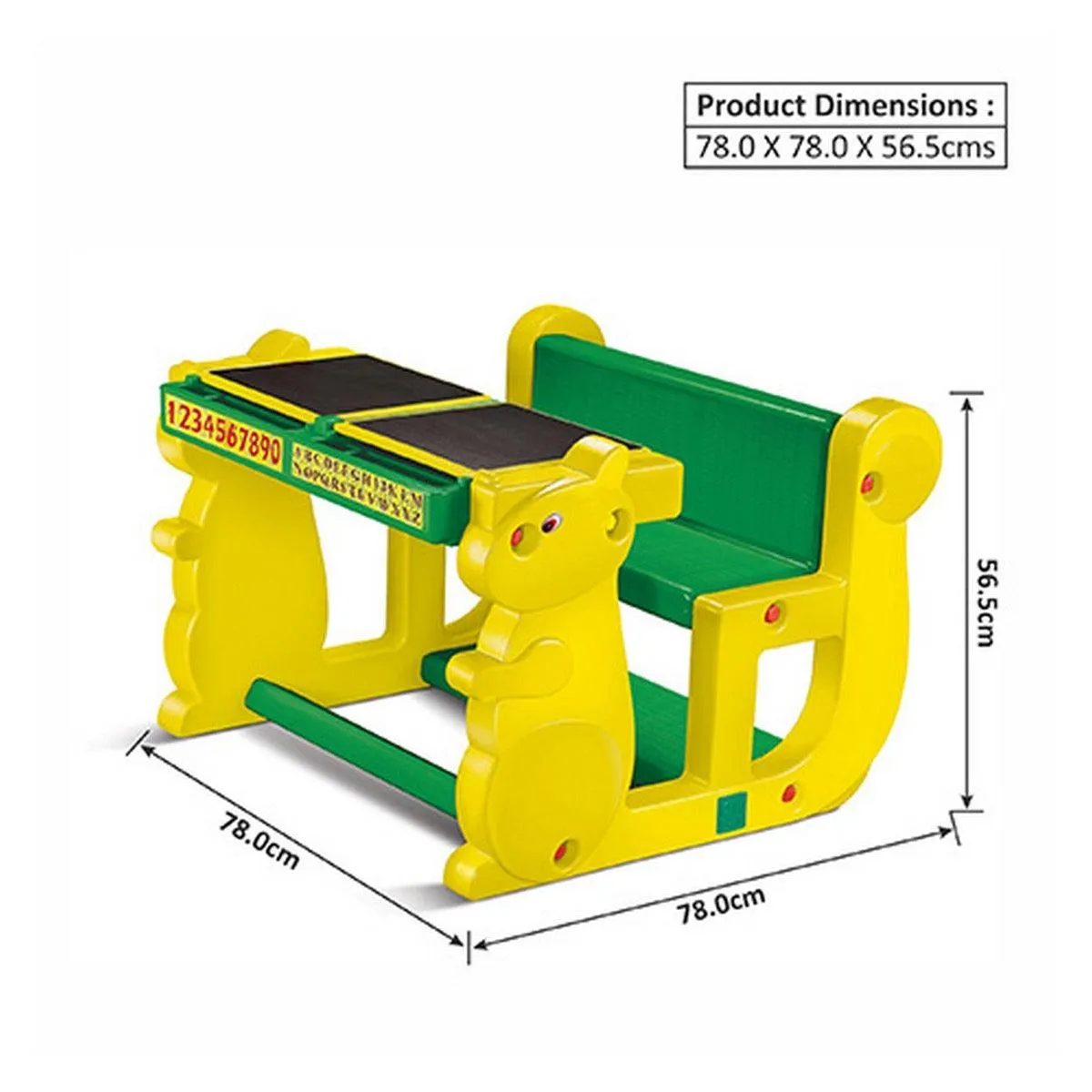 Ok Play Play Pet Double, Chair, Desk Set For Kids, Perfect For Home And School, Yellow & Green, 2 to 4 Years