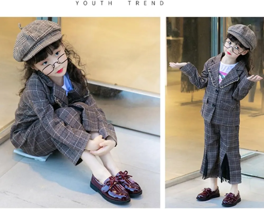 TangDao Toddler Little Kids Girls Slip On Round Toe Patent Leather Penny Loafers Flats School Uniform Kids Tassel Bowknot Boat Casual Princess Dress Shoes