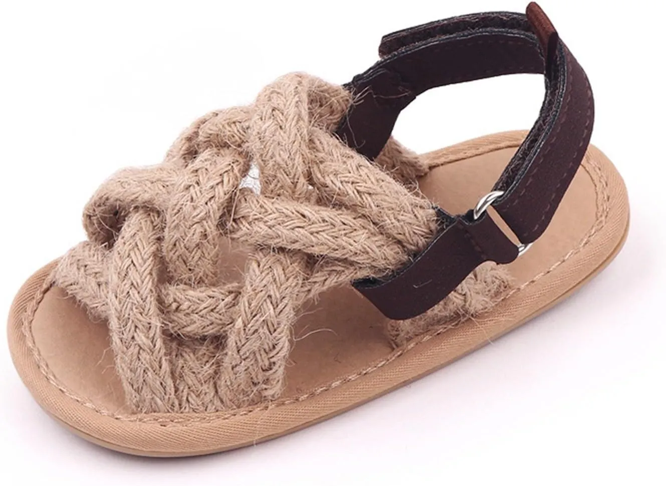 Toddler Girls Cute Line Rope Sandals Baby Girl's Boy's 3 to 11 Months Soft Bottom Adjustable First Walk Shoes