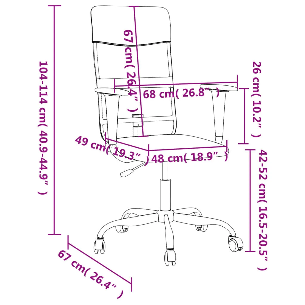 vidaXL Office Chair - Height Adjustable, Grey Mesh Fabric & Faux Leather for Ultimate Comfort