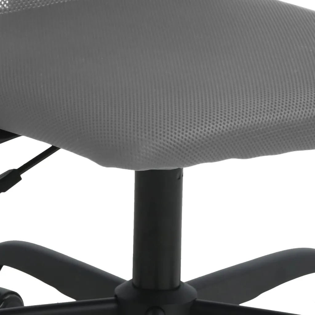 vidaXL Office Chair - Height Adjustable, Grey Mesh Fabric & Faux Leather for Ultimate Comfort