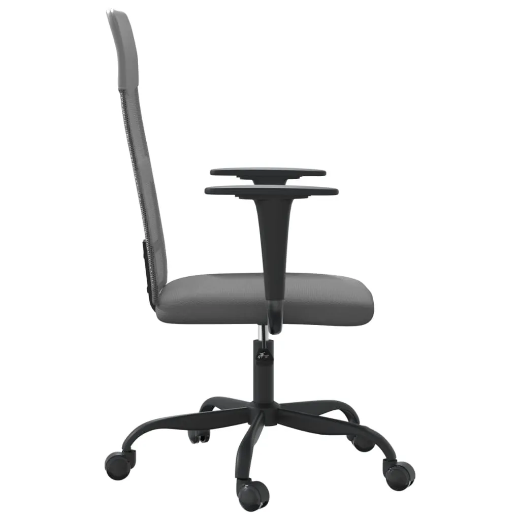 vidaXL Office Chair - Height Adjustable, Grey Mesh Fabric & Faux Leather for Ultimate Comfort