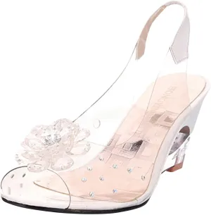 ZSpzx Summer Sandals For Women 2025,Rhinestone Transparent Platform Wedges Sandal Slip On Fish Mouth Flowers Slippers High Sexy Block Heels Dress Elastic Slides Shoes for Daily Wear